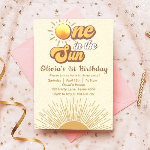 Boho One In The Sun Birthday Invitation