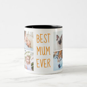 Boho Orange   Best Mom Ever Custom Photo Mug