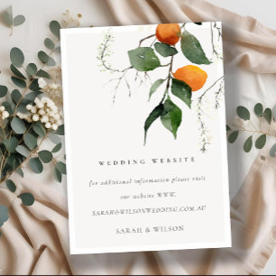 Boho Orange Blossom Botanical Wedding Website Enclosure Card