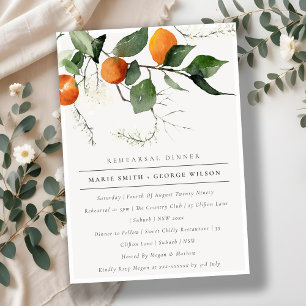 Boho Orange Blossom Fauna Rehearsal Dinner Invite