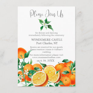 Boho Orange Blossom QR Code Wedding Enclosure Card