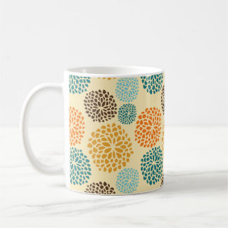 Boho Orange Brown Retro Polka Dots Colorful Coffee Mug