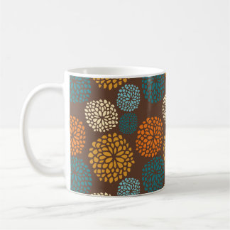 Boho Orange Brown Retro Polka Dots Colorful Coffee Mug