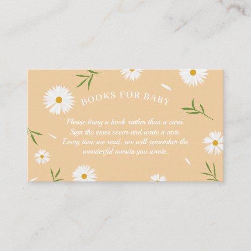 Boho Orange Daisies Baby Shower Books For Baby Enclosure Card