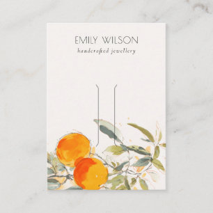 Boho Orange Fruit Watercolor Hairpin Clip Display Business Card