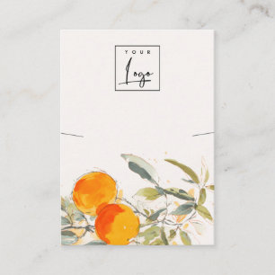 Boho Orange Fruit Watercolor Necklace Logo Display Business Card