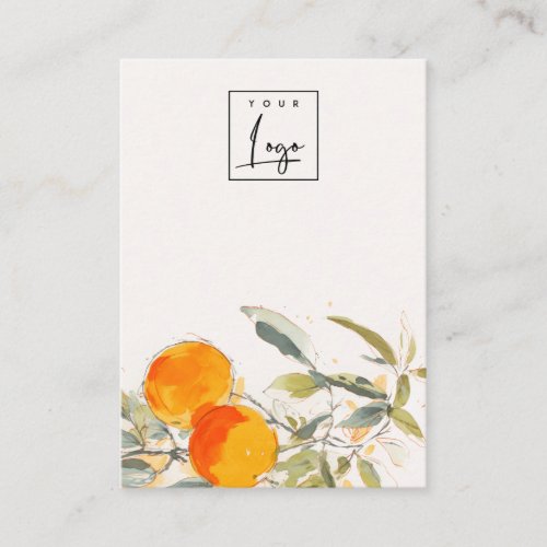 Boho Orange Fruity Logo Blank Jewelry Display Business Card
