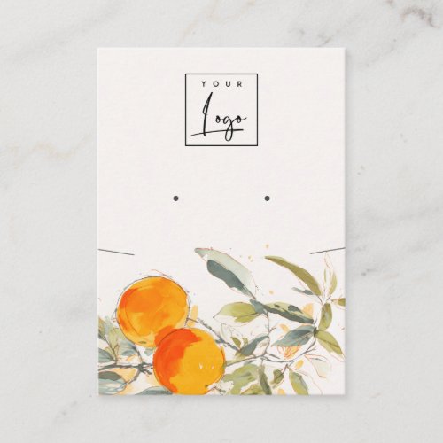 Boho Orange Fruity Necklace Earring Logo Display Business Card