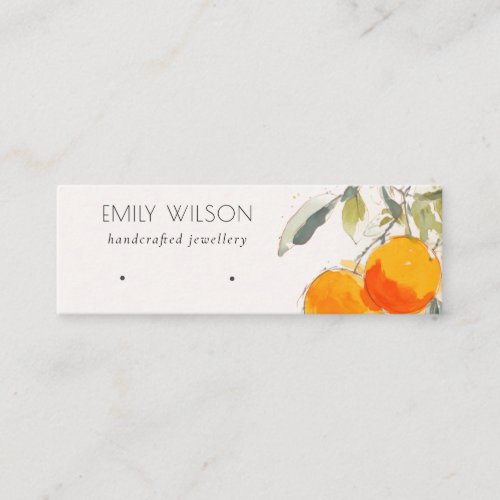 Boho Orange Fruity Watercolor Earring Hoop Display Mini Business Card