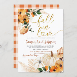 Boho Orange Pumpkin Engagement Party Invitation