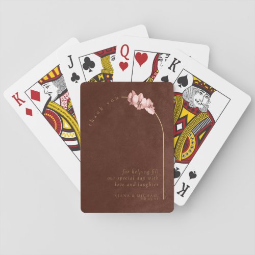 Boho Orchid Arch Wedding Thank You ID959 Playing Cards
