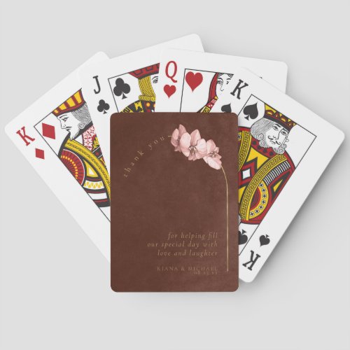 Boho Orchid Arch Wedding Thank You ID959 Poker Cards