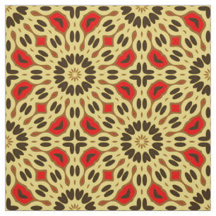 Boho Oriental Colorful Mosaic Geometric Pattern Fabric