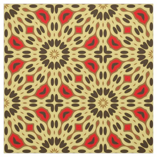 Boho Oriental Colorful Mosaic Geometric Pattern Fabric