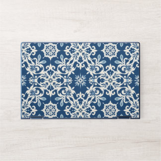 Boho Ornament Pattern in White-Blue Vintage HP Laptop Skin