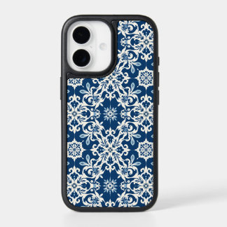 Boho Ornament Pattern in White-Blue Vintage iPhone 17 Case