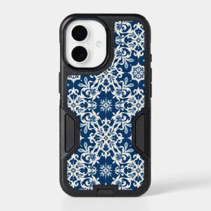 Boho Ornament Pattern in White-Blue Vintage iPhone 17 Case