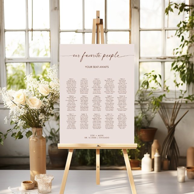 Boho Our Favorite People Wedding Seating Chart Foam Board (Creator Uploaded)