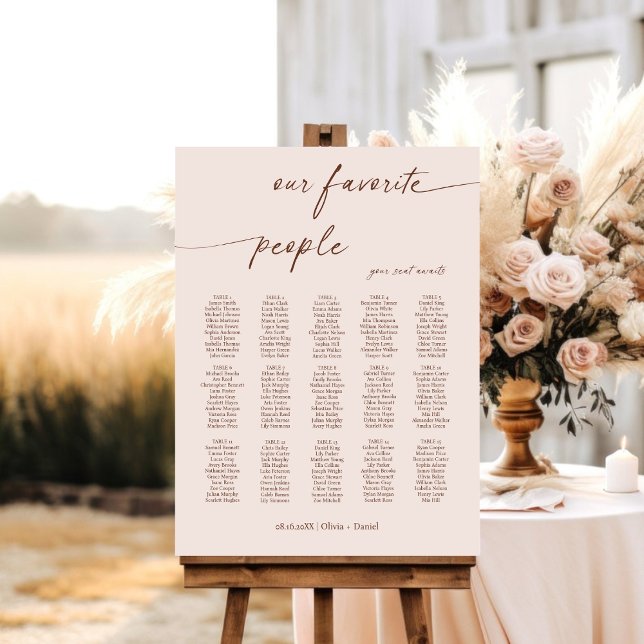 Boho Our Favorite People Wedding Seating Chart Foam Board (Creator Uploaded)