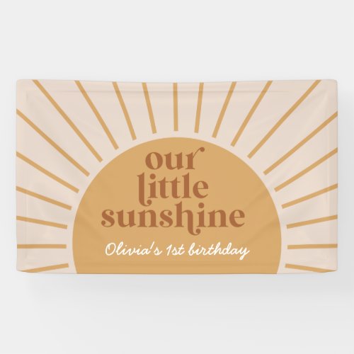 Boho Our Little Sunshine 1st birthday Banner