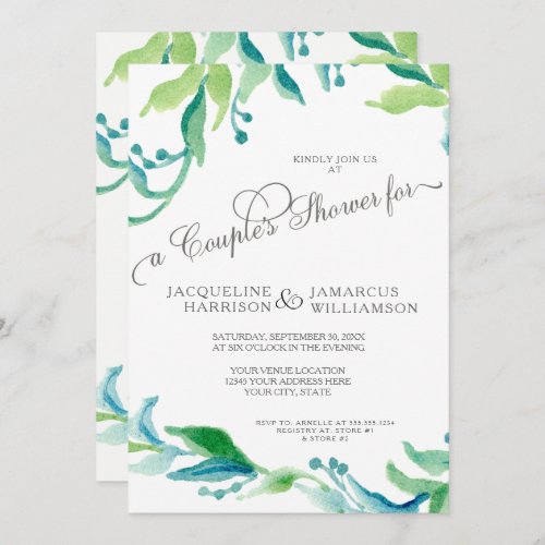 BOHO Outdoor Garden Olive Branch Couples Shower Invitation