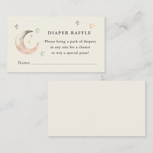 Boho Over the Moon Baby Shower Diaper raffle Enclosure Card (Front/Back)