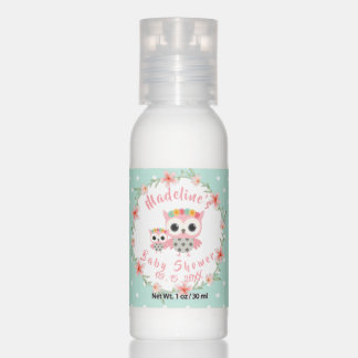 Boho Owl Baby Shower Hand Sanitizers