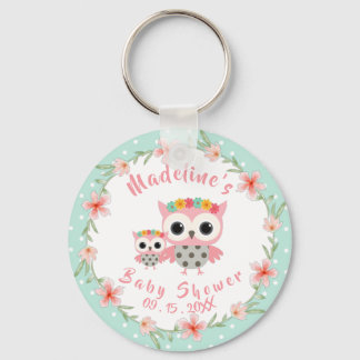 Boho Owl Baby Shower Keychain