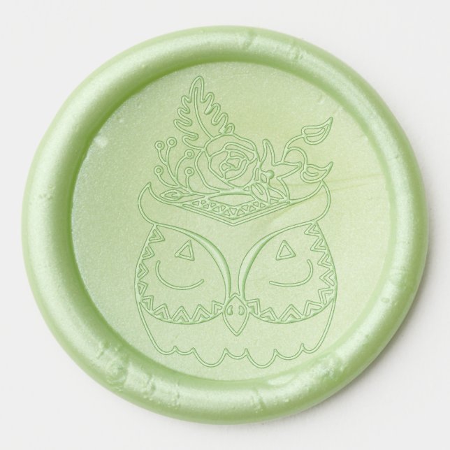 Boho Owl Wax Seal Sticker (Front)