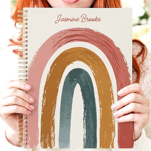 Boho Painted Rainbow Custom Name Planner