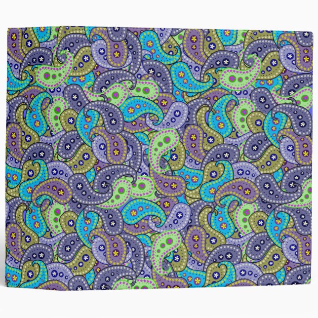 Boho Paisley 3 Ring Binder (Front/Spine)