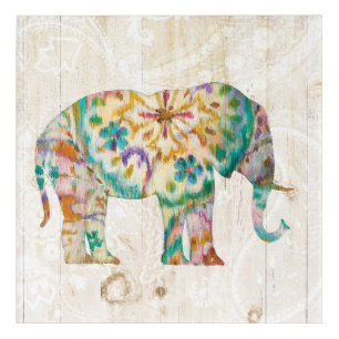 Boho Paisley Elephant I Acrylic Print