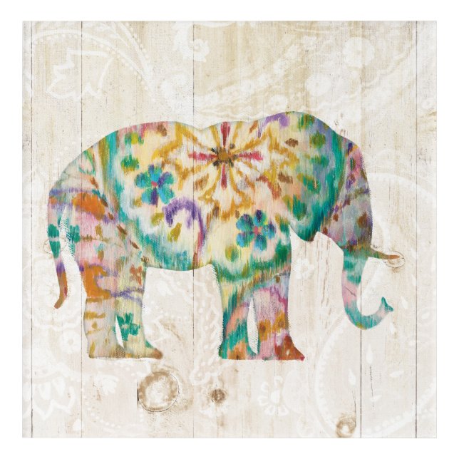 Boho Paisley Elephant I Acrylic Print (Front)