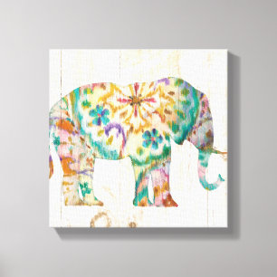 Boho Paisley Elephant I Canvas Print