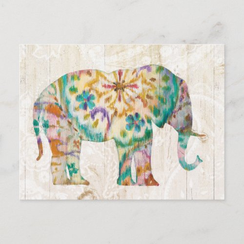 Boho Paisley Elephant I Postcard