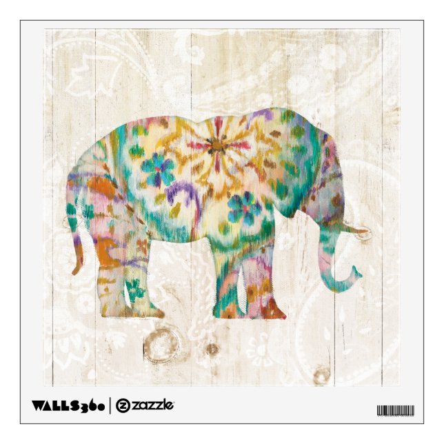 Boho Paisley Elephant I Wall Decal (Front)