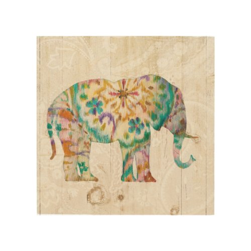 Boho Paisley Elephant I Wood Wall Decor