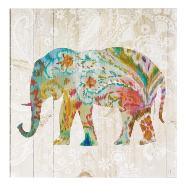Boho Paisley Elephant II Acrylic Print (Front)