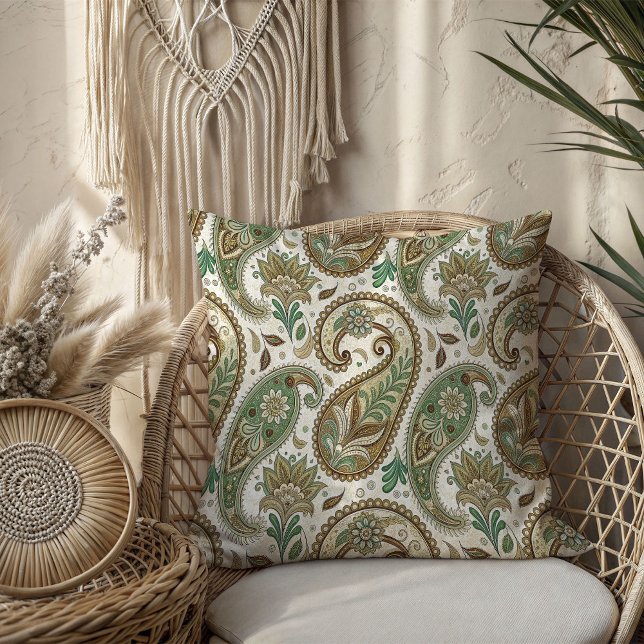 Boho Paisley Pillow Earthy Gift for Grandparents (Boho Paisley Pillow Earthy Gift for Grandparents)