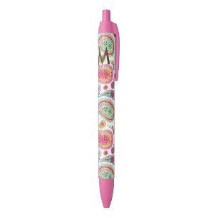 Boho Paisley pink girly pattern monogram Pen