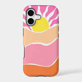 Boho pale pink and orange sunset  iPhone 17 case