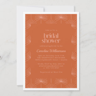 Boho Palm Botanical Burnt Orange Bridal Shower Invitation