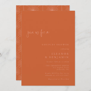 Boho Palm Botanical Burnt Orange Couples Shower Invitation