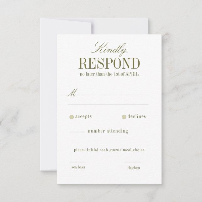 Boho Palm Leaf Greenery RSVP 2 Card (Front)