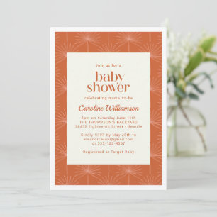 Boho Palm Leaf Rust Botanical Baby Shower Invitation