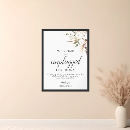 Boho Pampa Grass Greenery Unplugged Wedding Sign