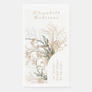 Boho Pampas Blush White Eucalyptus Bridal Shower Paper Guest Towels
