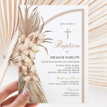 Boho Pampas Bohemian Baptism Celebration Invitatio Invitation<br><div class="desc">Celebrate your baptism celebration with this bohemian pampas grass invitation! The design is perfect for any baby shower,  and comes with matching labels to share the happy news. Boho Pampas Bohemian Baptism Celebration</div>