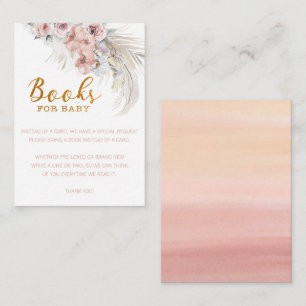 Boho Pampas Books for Baby Card Girl
