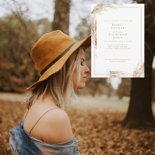 Boho Pampas Bridal Shower Invitation
